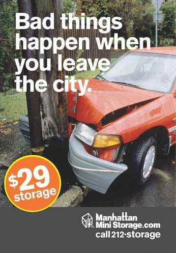 Bad things happen when you leave the city - car accident