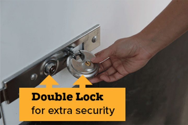 Secure locks for storage units