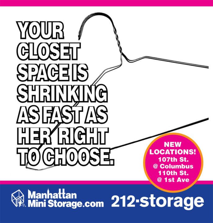 Manhattan Mini Storage Billboards - right to choose