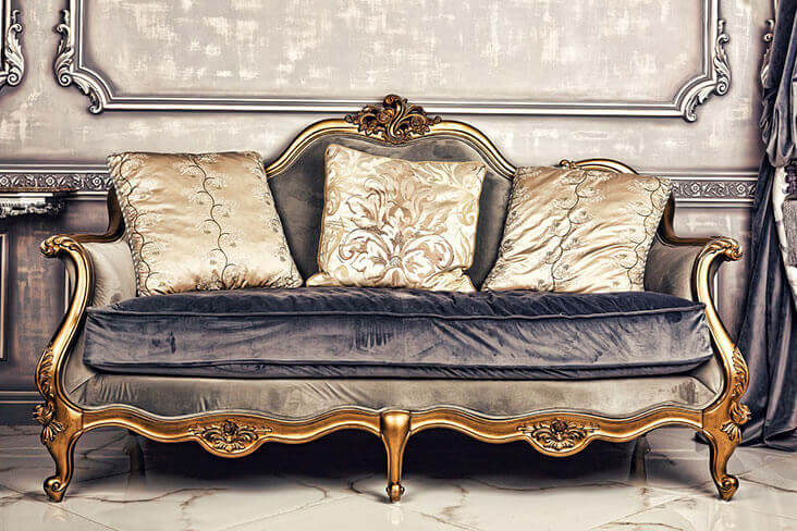 A Velvet Antique Couch